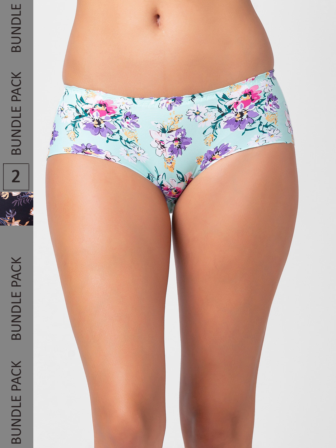 

FashionRack Women Pack Of 2 Assorted Printed Seamless Hipster Briefs