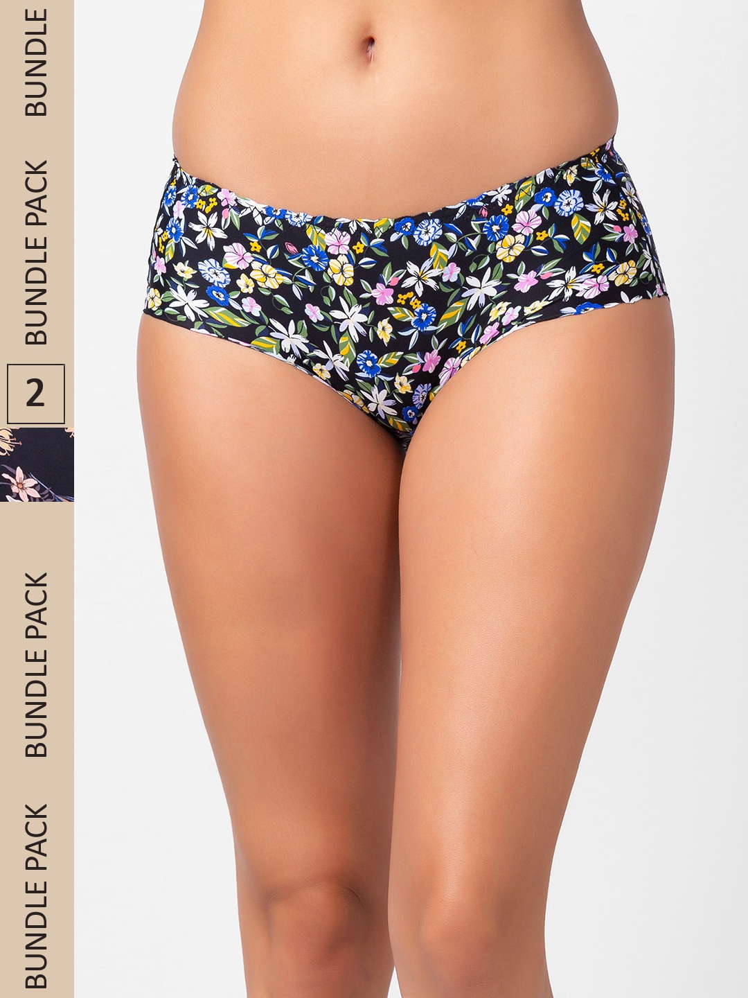 

FashionRack Women Pack Of 2 Assorted Printed Seamless Hipster Briefs