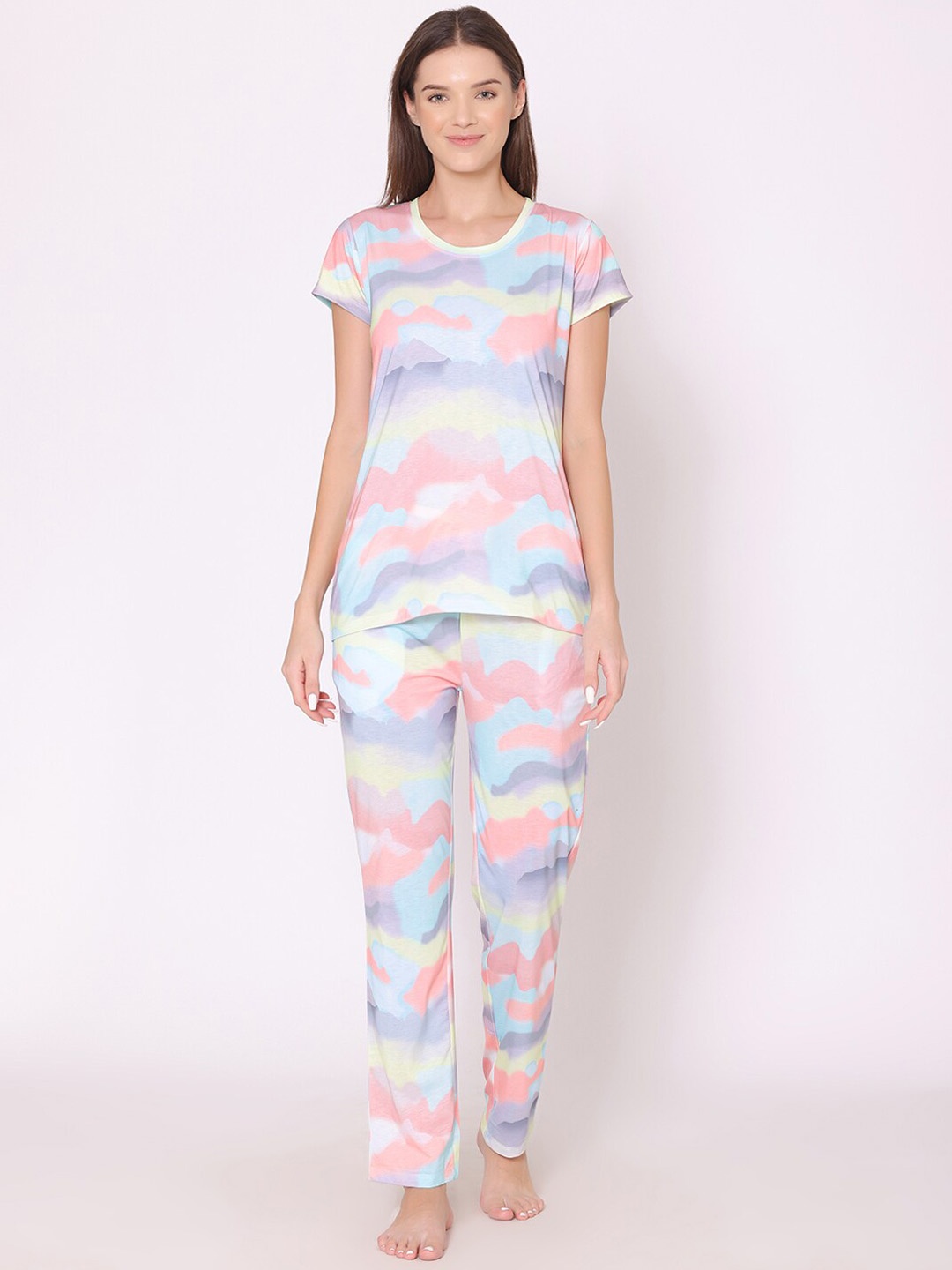 

Bodycare Women Printed Night suit, Pink