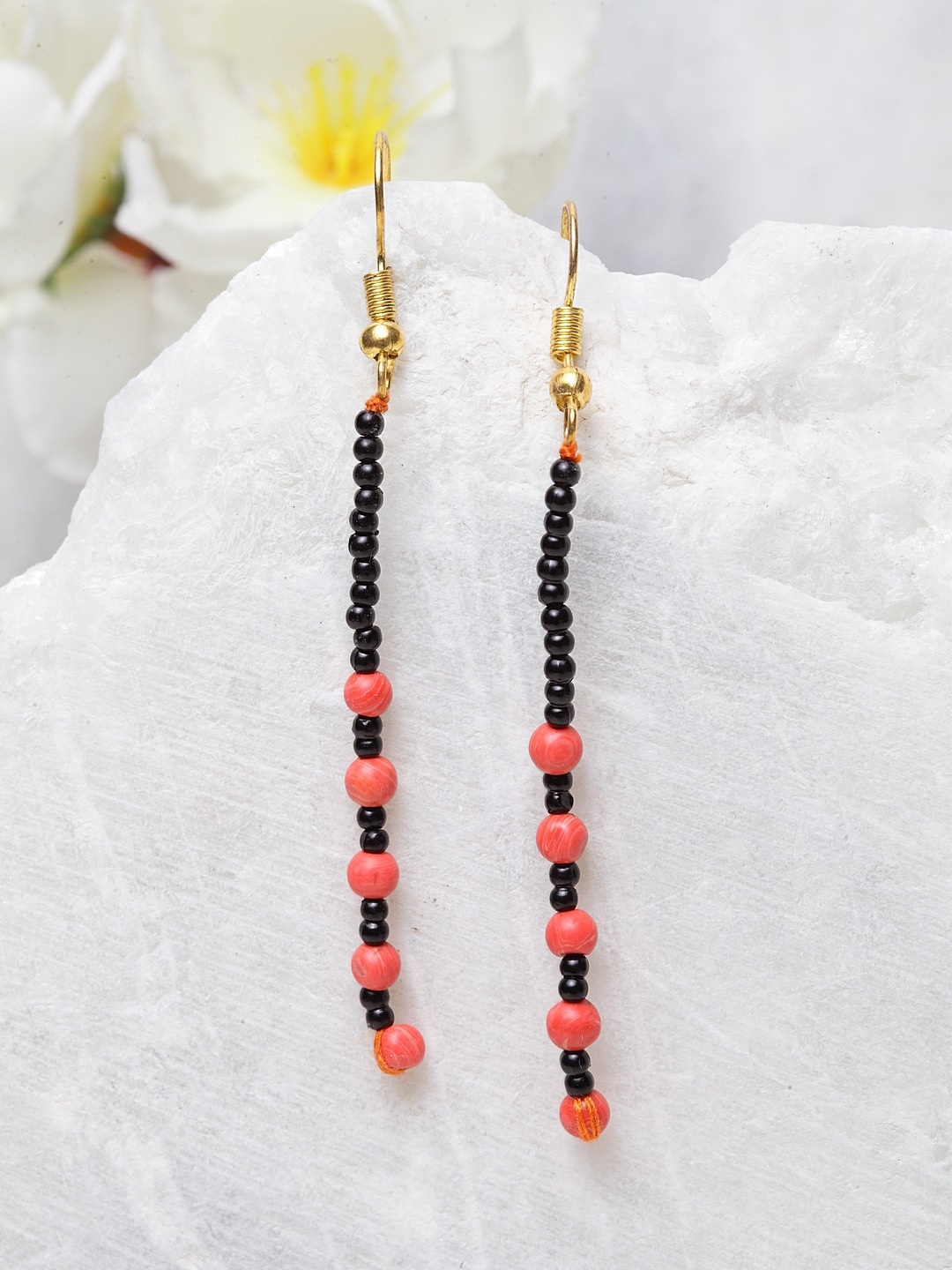 

DUGRISTYLE Gold Plated Classic Drop Earrings, Black