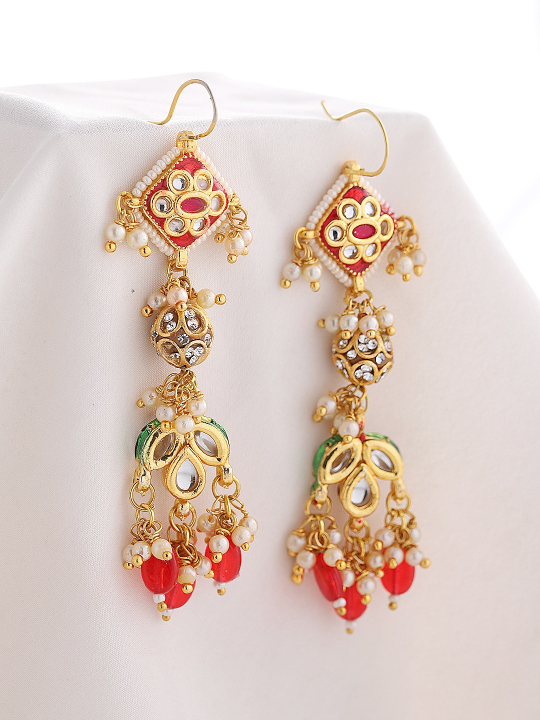 

DUGRISTYLE Gold-Plated Classic Drop Earrings, Pink
