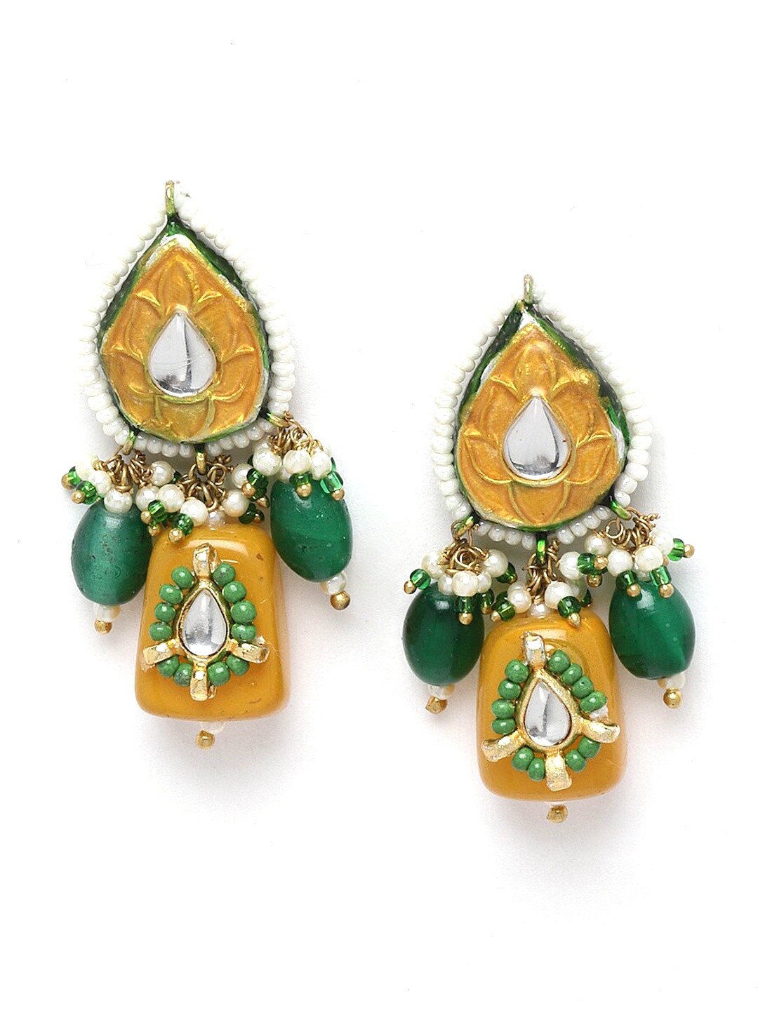 

DUGRISTYLE Gold-Plated Classic Drop Earrings, Green