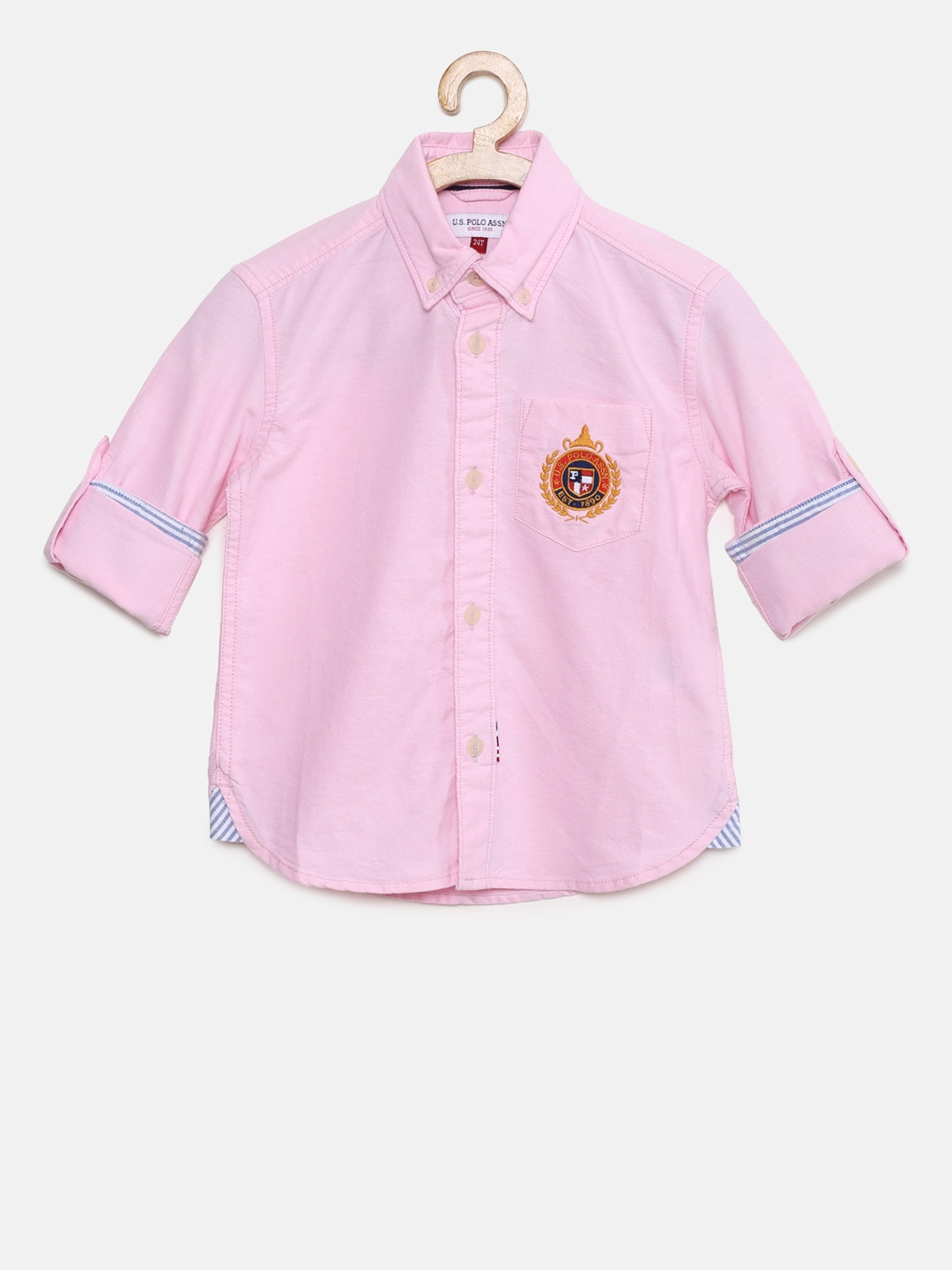 

U.S. Polo Assn. Kids Boys Pink Regular Fit Solid Casual Shirt