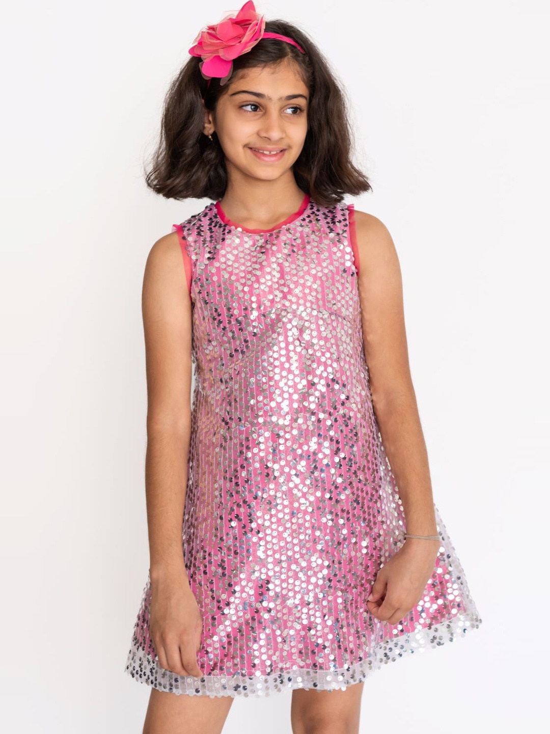 

A Little Fable Net A-Line Dress, Pink