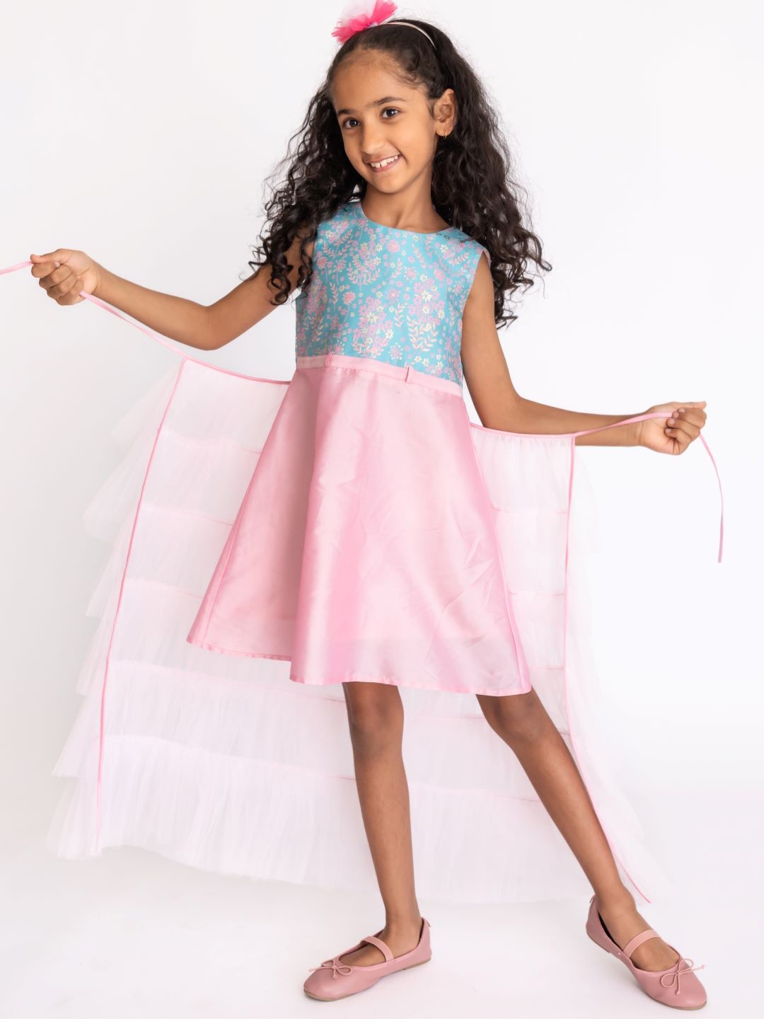 

A Little Fable Printed Floral Fit and Flare Dress, Pink