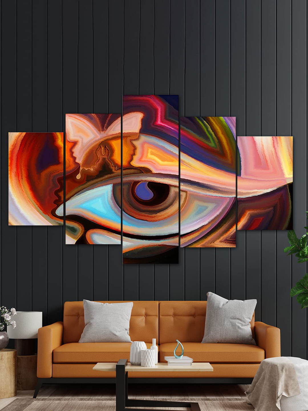 

Perpetual Brown Set Of 5 Modern Art Painting 3d Scenery Wall Art