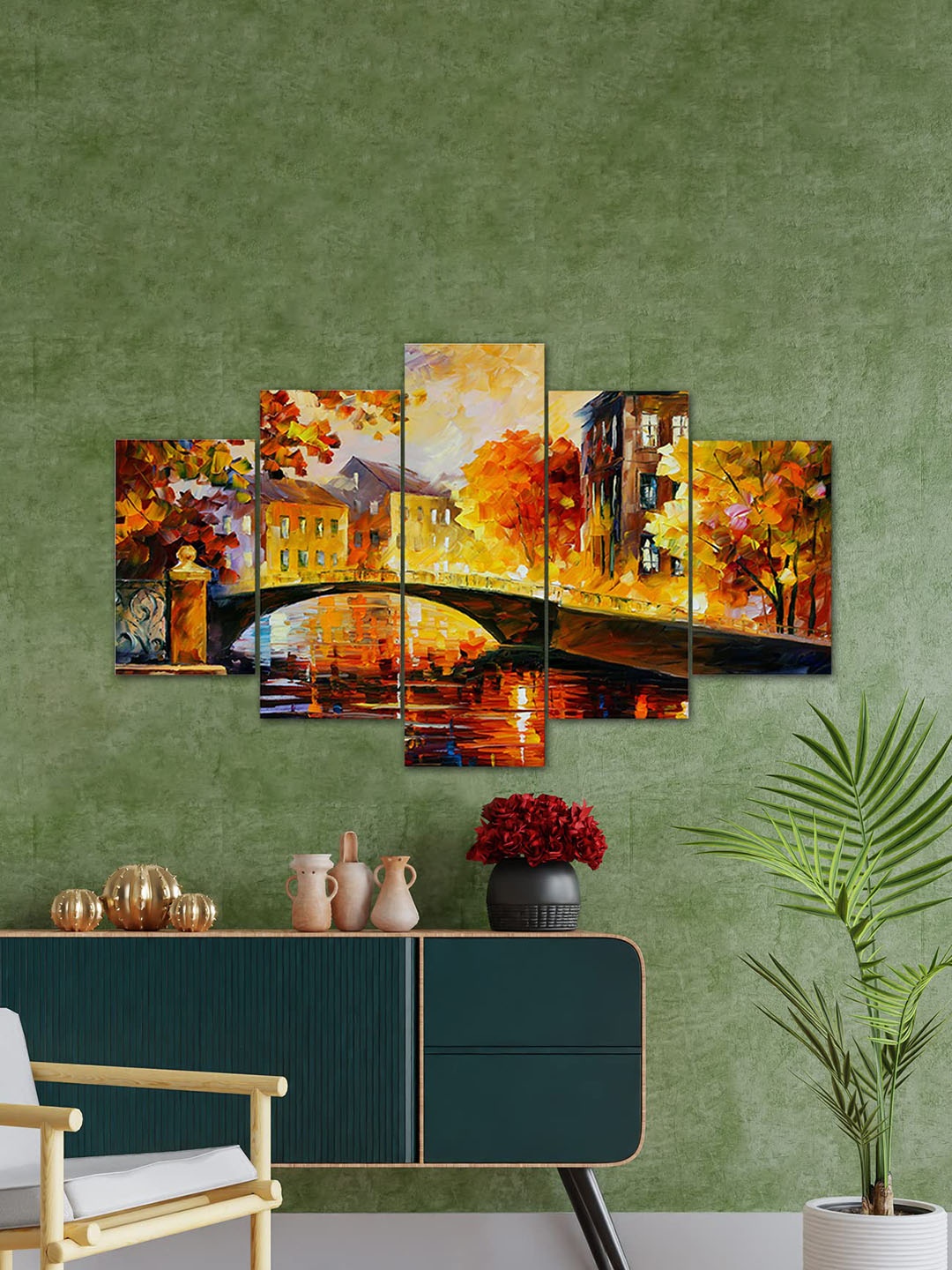 

Perpetual Yellow Set Of 5 Modern Art Painting 3d Scenery Wall Art