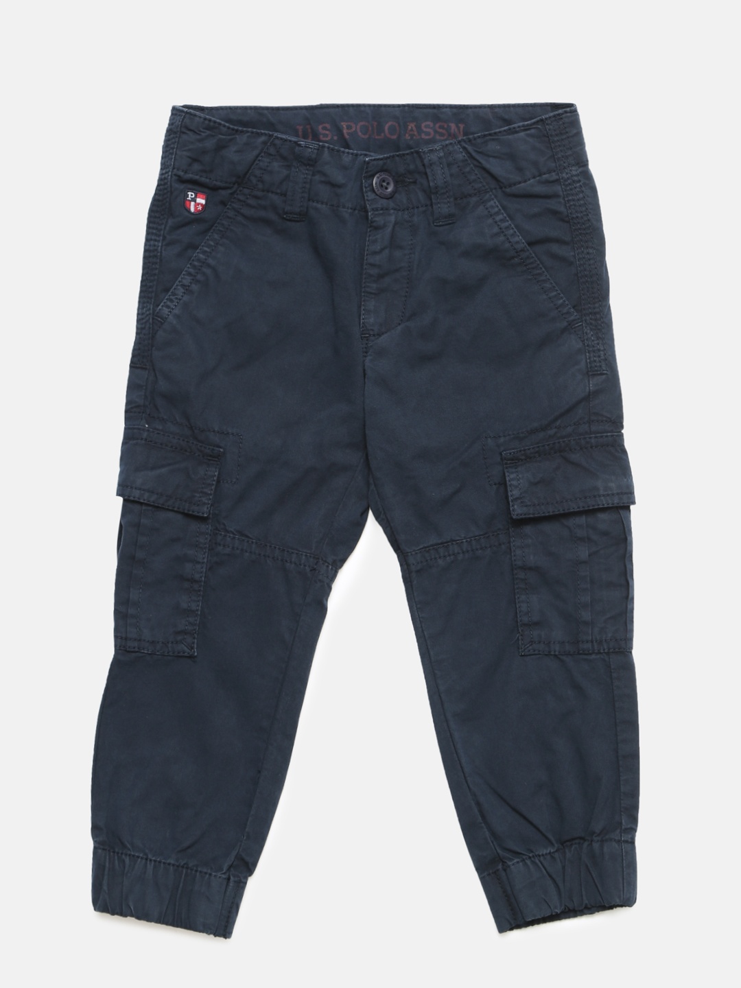 

U.S. Polo Assn. Kids Boys Blue Slim Fit Solid Cargos