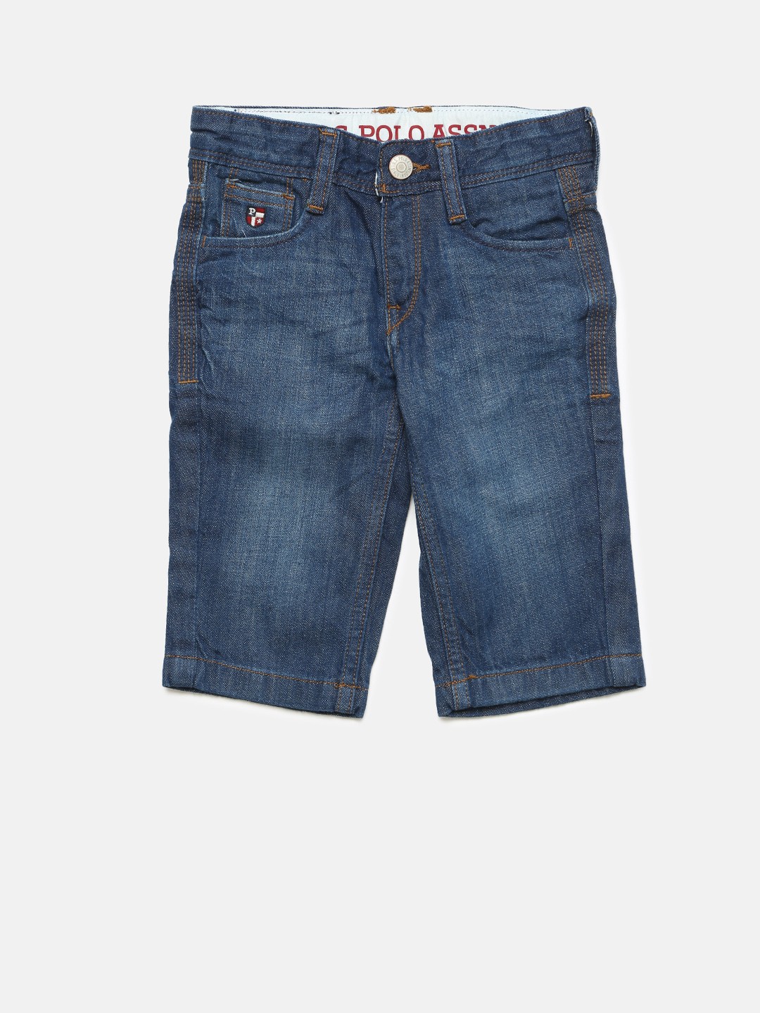 

U.S. Polo Assn. Kids Boys Blue Washed Slim Fit Denim Shorts