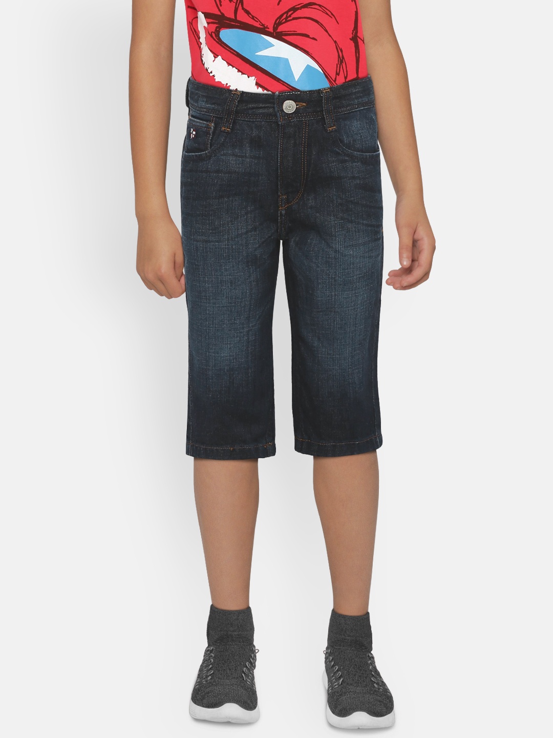 

U.S. Polo Assn. Kids Boys Blue Washed Slim Fit Denim Shorts
