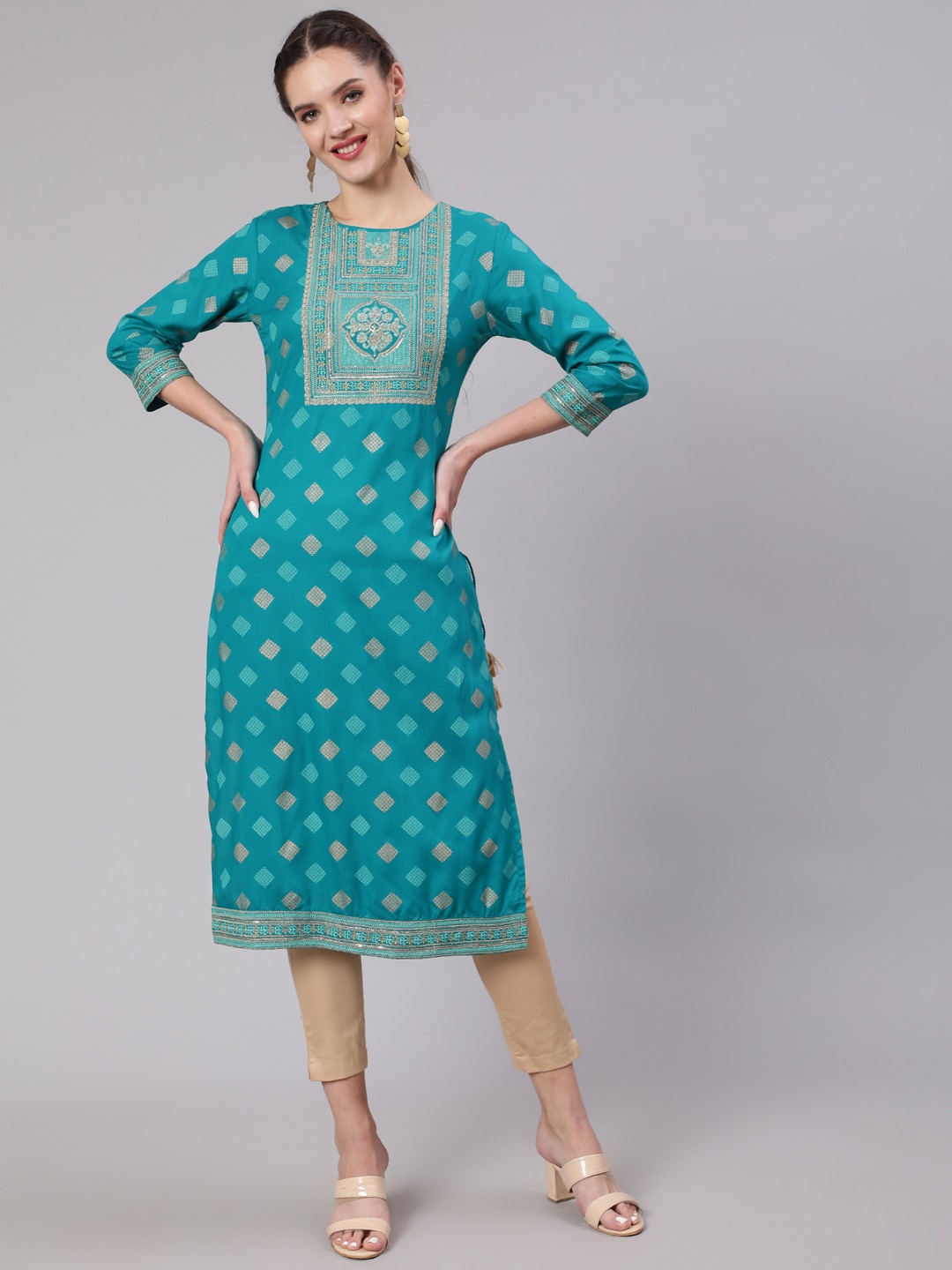 

KALINI Women Ethnic Motifs Printed Kurta, Blue