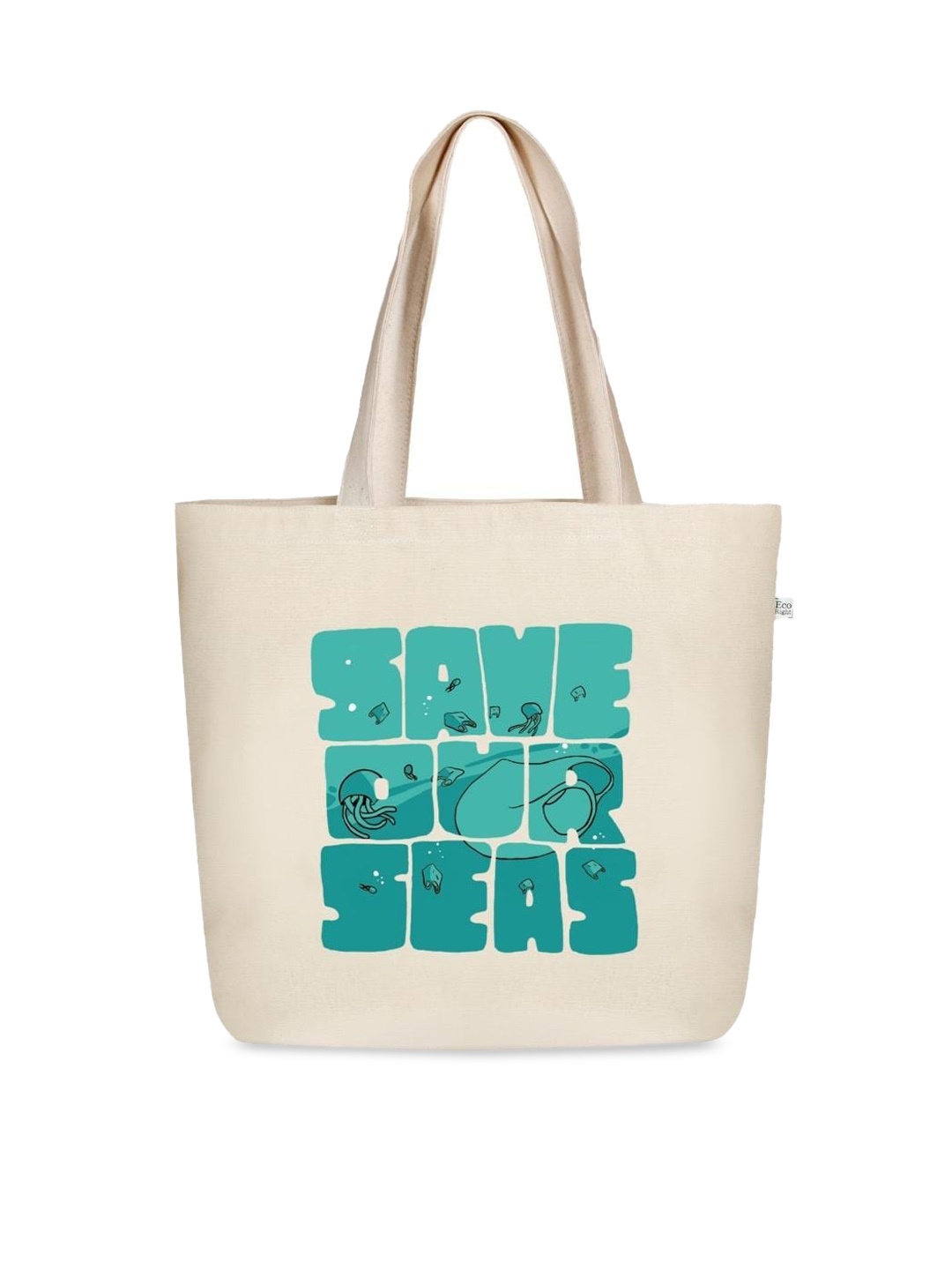 

EcoRight Printed Cotton Oversized Shopper Tote Bag, Off white