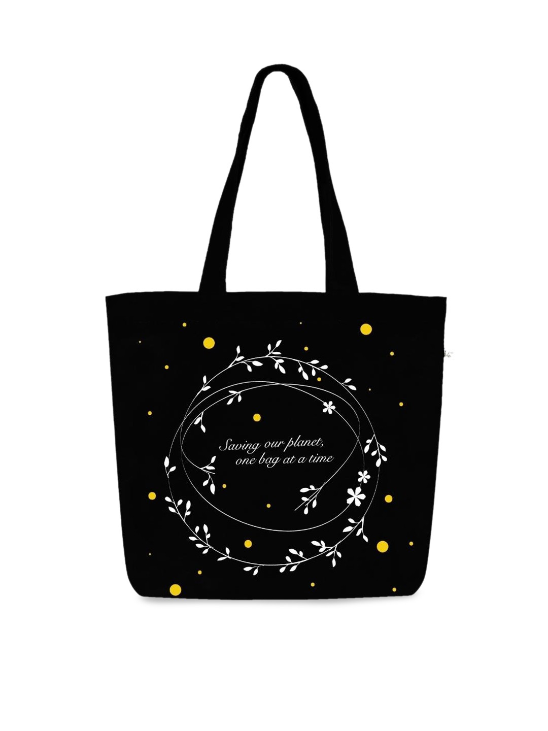 

EcoRight Black Embellished Shopper Tote Bag with Cut Work