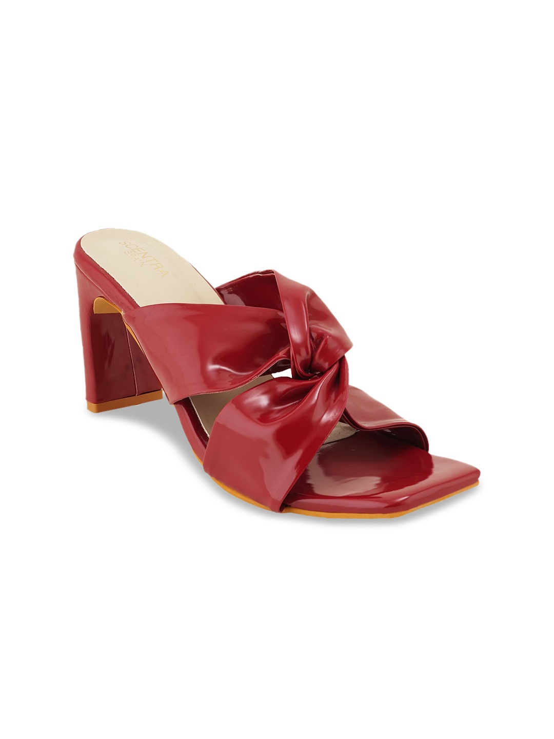 

SCENTRA Slip-On Sandals With Bows Heels, Maroon