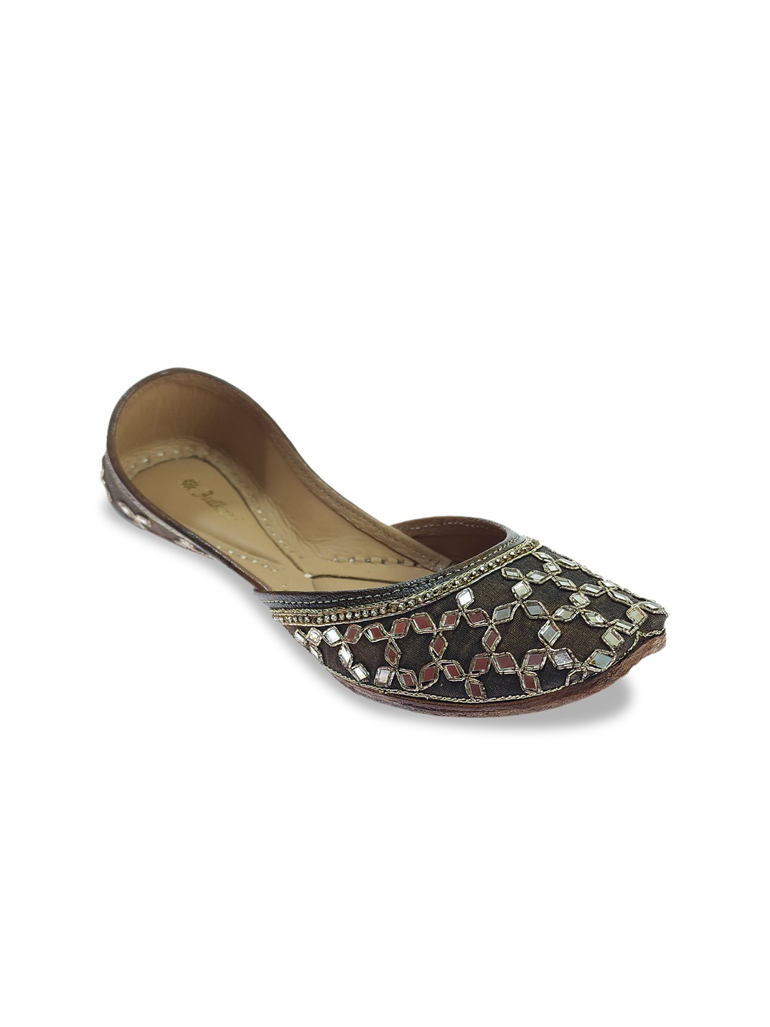 

Fulkari Women Ethnic Mojaris Flats, Brown