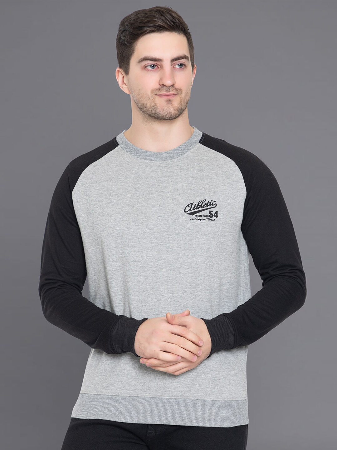 

Club York Men Cotton Solid Sweatshirt, Grey