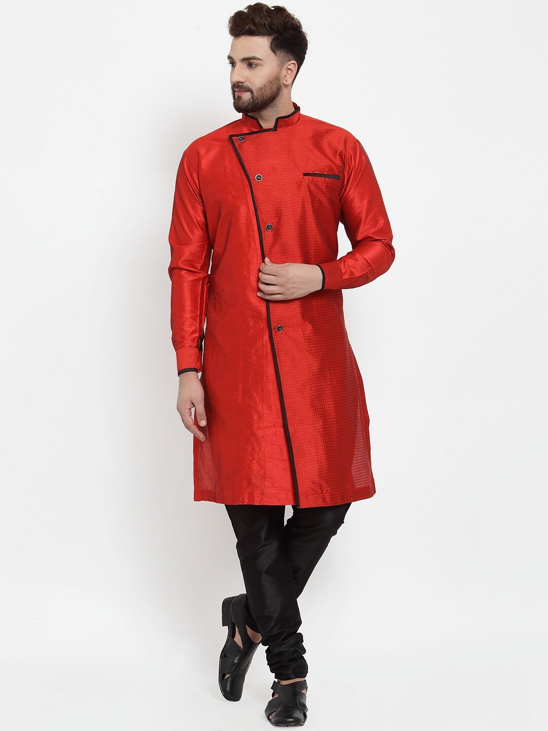 

Benstoke Men Ethnic Motifs Kurta with Churidar, Red