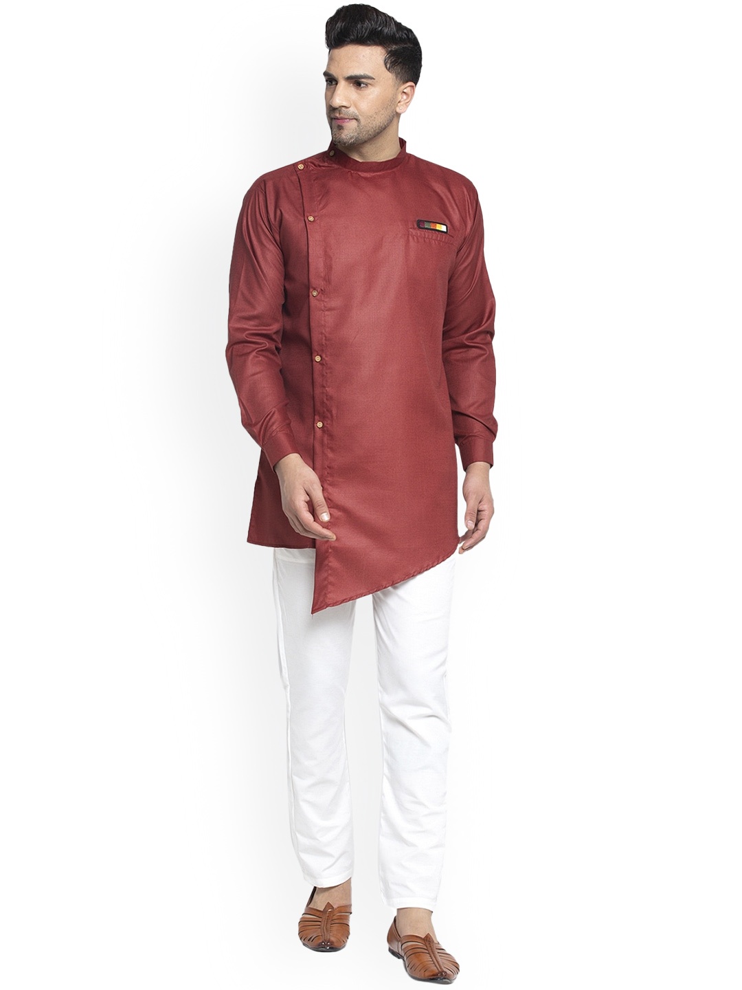 

Benstoke Men Maroon Kurta with Trousers