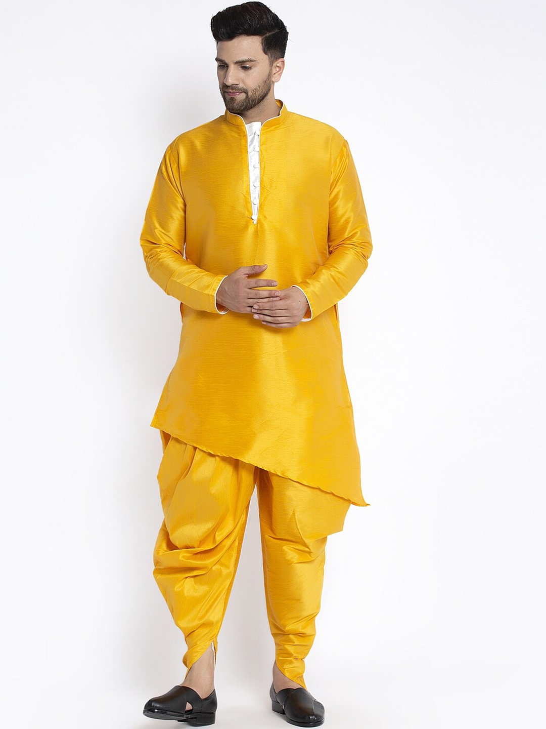 

Benstoke Men Kurta with Dhoti Pants, Mustard