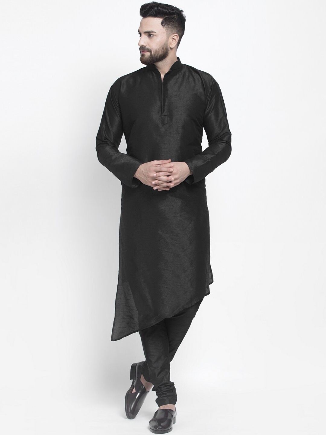 

Benstoke Men Black Kurta with Churidar