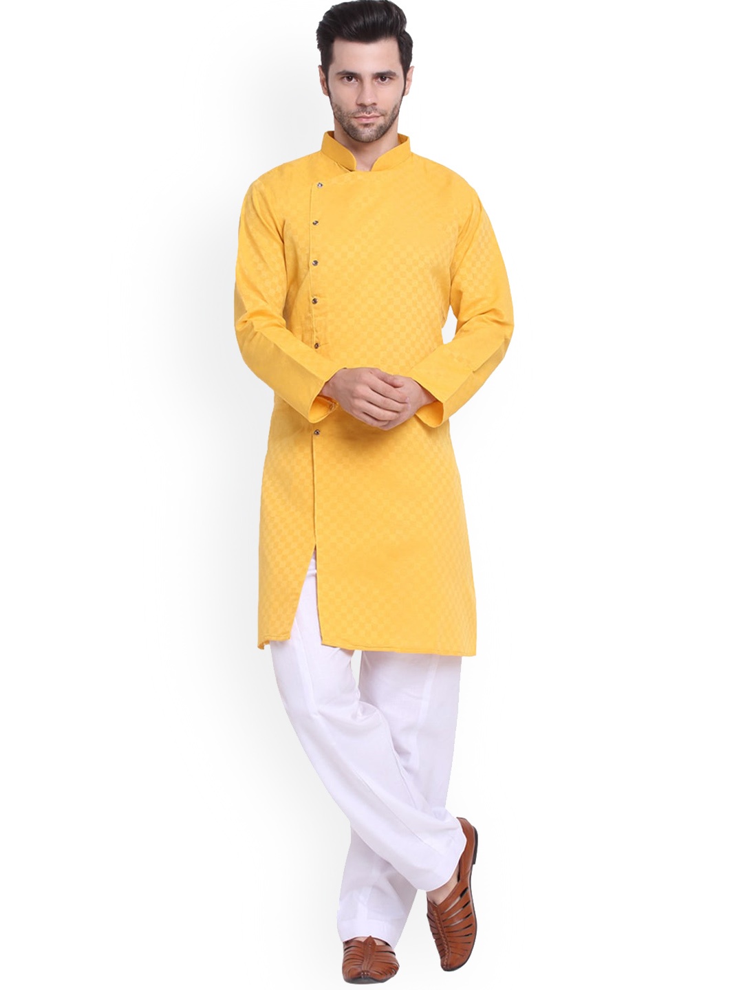 

Benstoke Men Yellow Kurta with Salwar