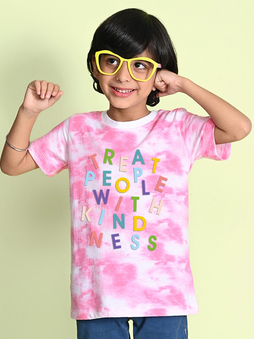 

NUSYL Boys Dyed Round Neck T-shirt, Pink