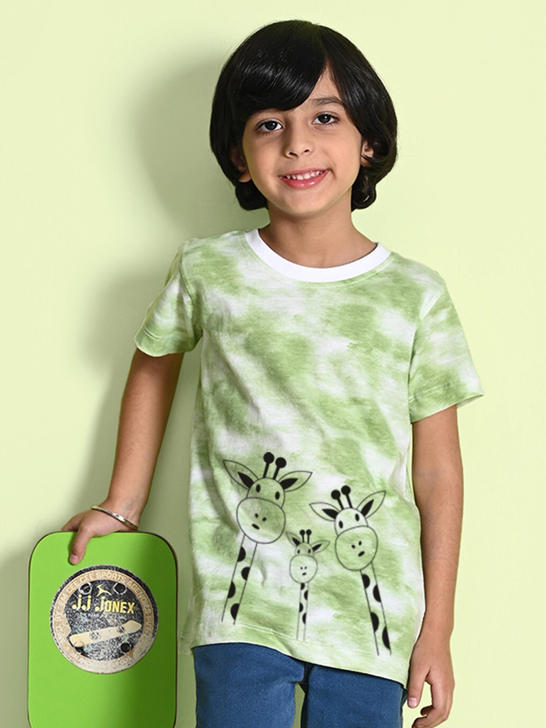 

NUSYL Boys Dyed Round Neck T-shirt, Green