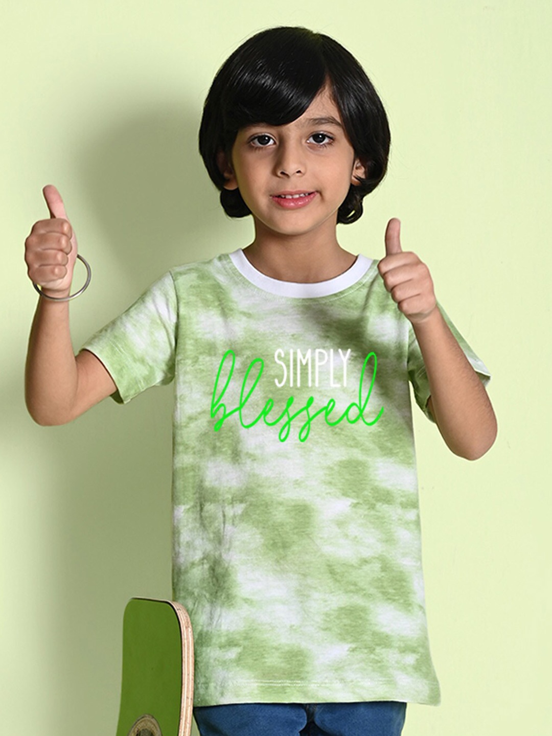 

NUSYL Boys Dyed Round Neck T-shirt, Green