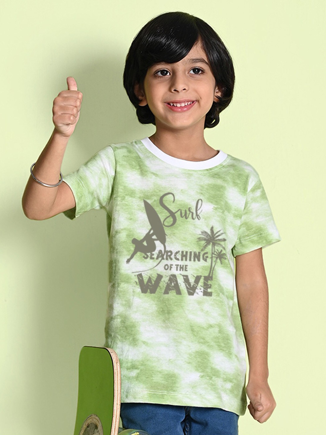 

NUSYL Boys Tie and Dye Dyed T-shirt, Green