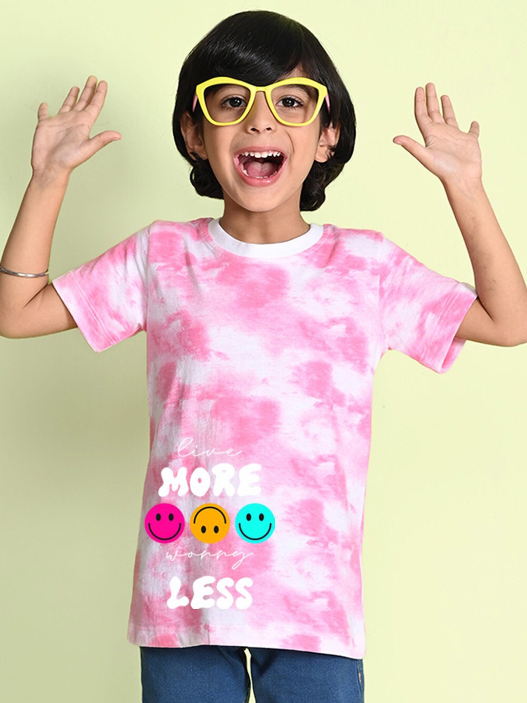 

NUSYL Boys Dyed Round Neck T-shirt, Pink