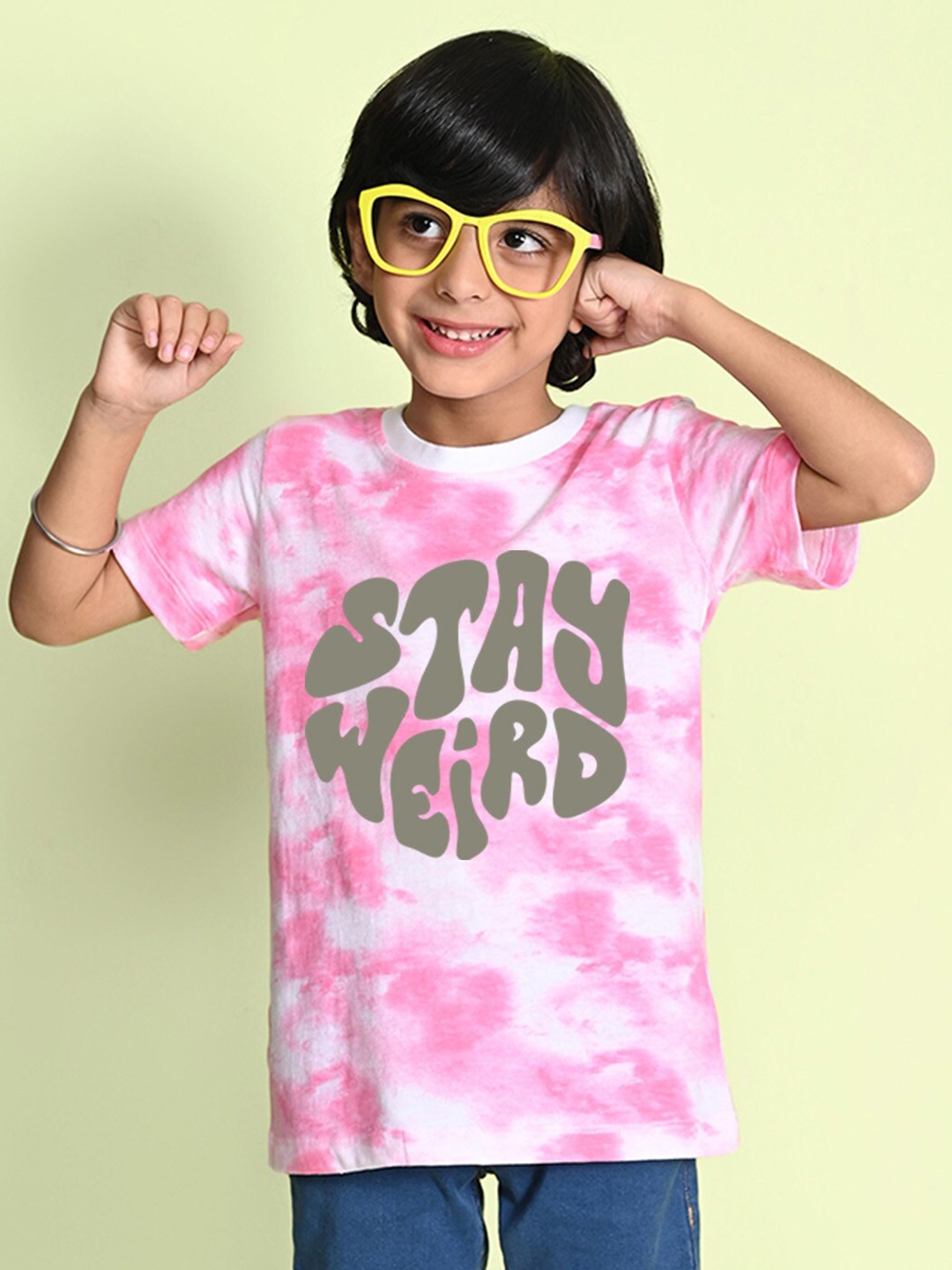 

NUSYL Boys Tie and Dye Dyed T-shirt, Pink