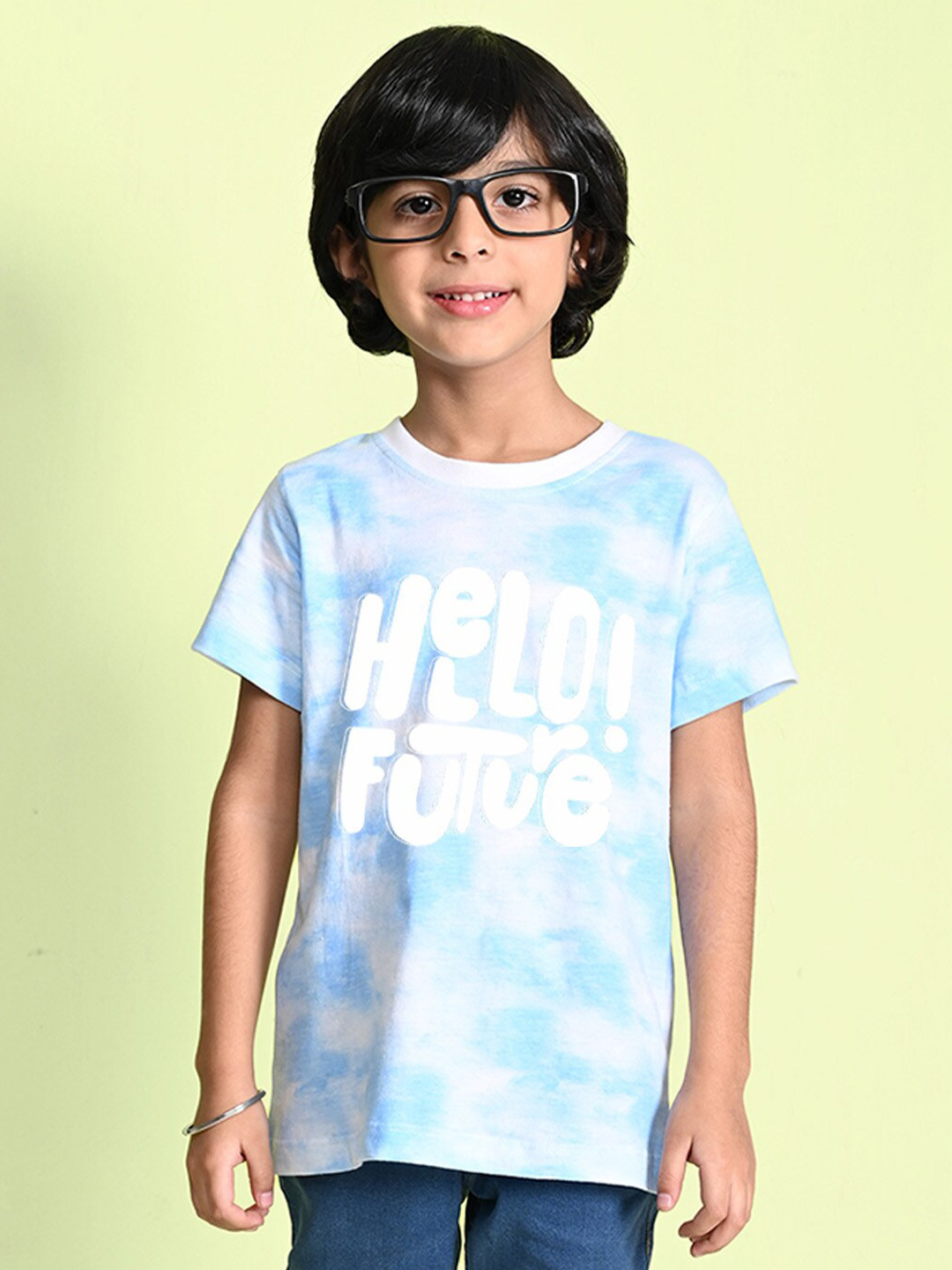 

NUSYL Boys Dyed Round Neck T-shirt, Blue