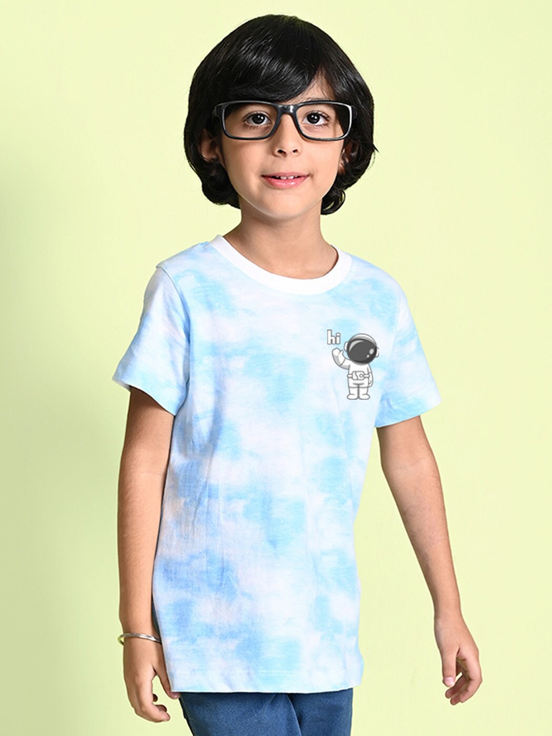 

NUSYL Boys Dyed Round Neck T-shirt, Blue