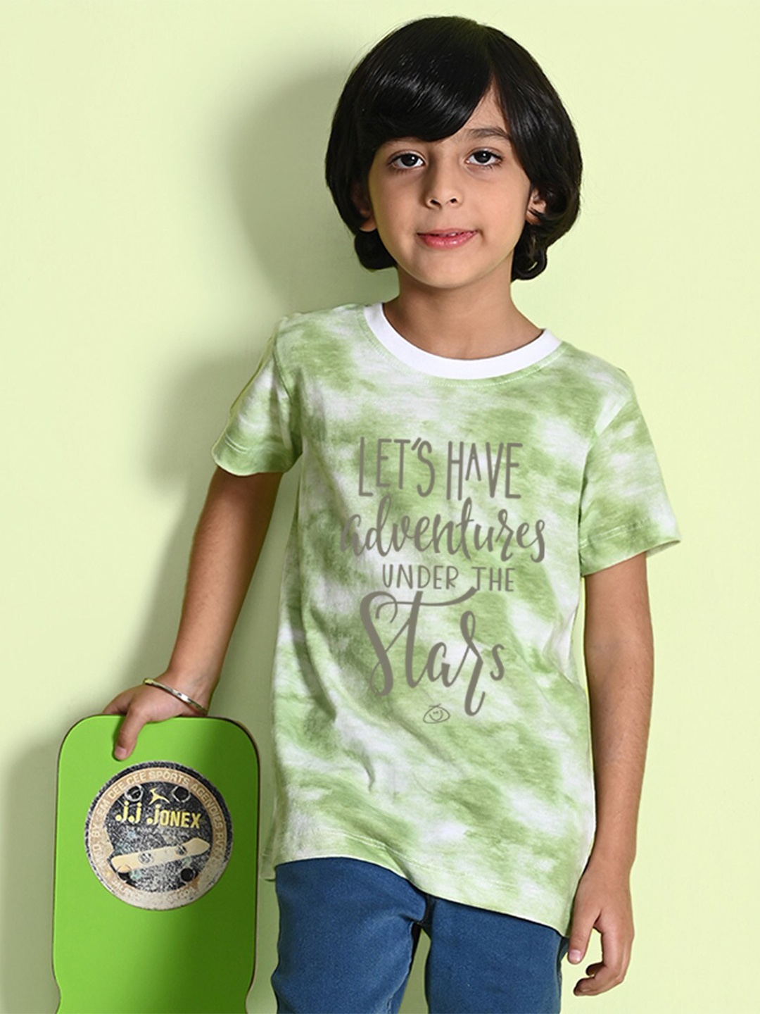 

NUSYL Boys Dyed Round Neck T-shirt, Green