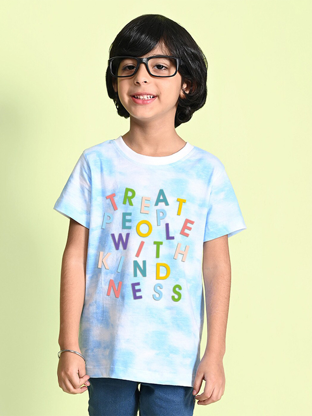 

NUSYL Boys Dyed Round Neck T-shirt, Blue