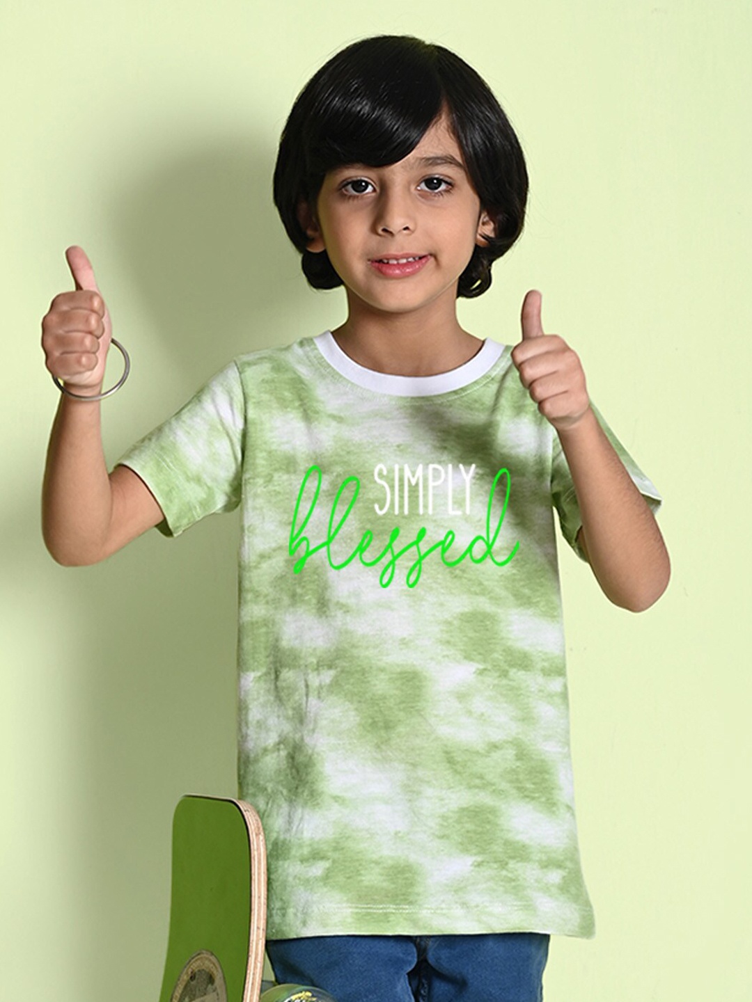 

NUSYL Boys Dyed Round Neck T-shirt, Green