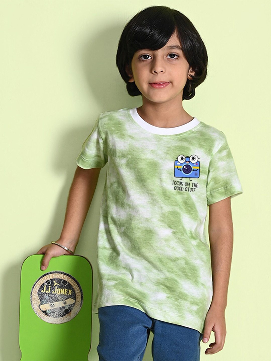 

NUSYL Boys Dyed Round Neck T-shirt, Green