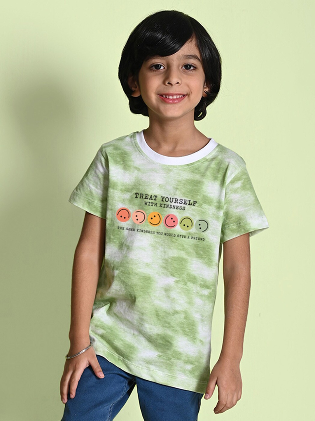 

NUSYL Boys Tie and Dye Dyed T-shirt, Green
