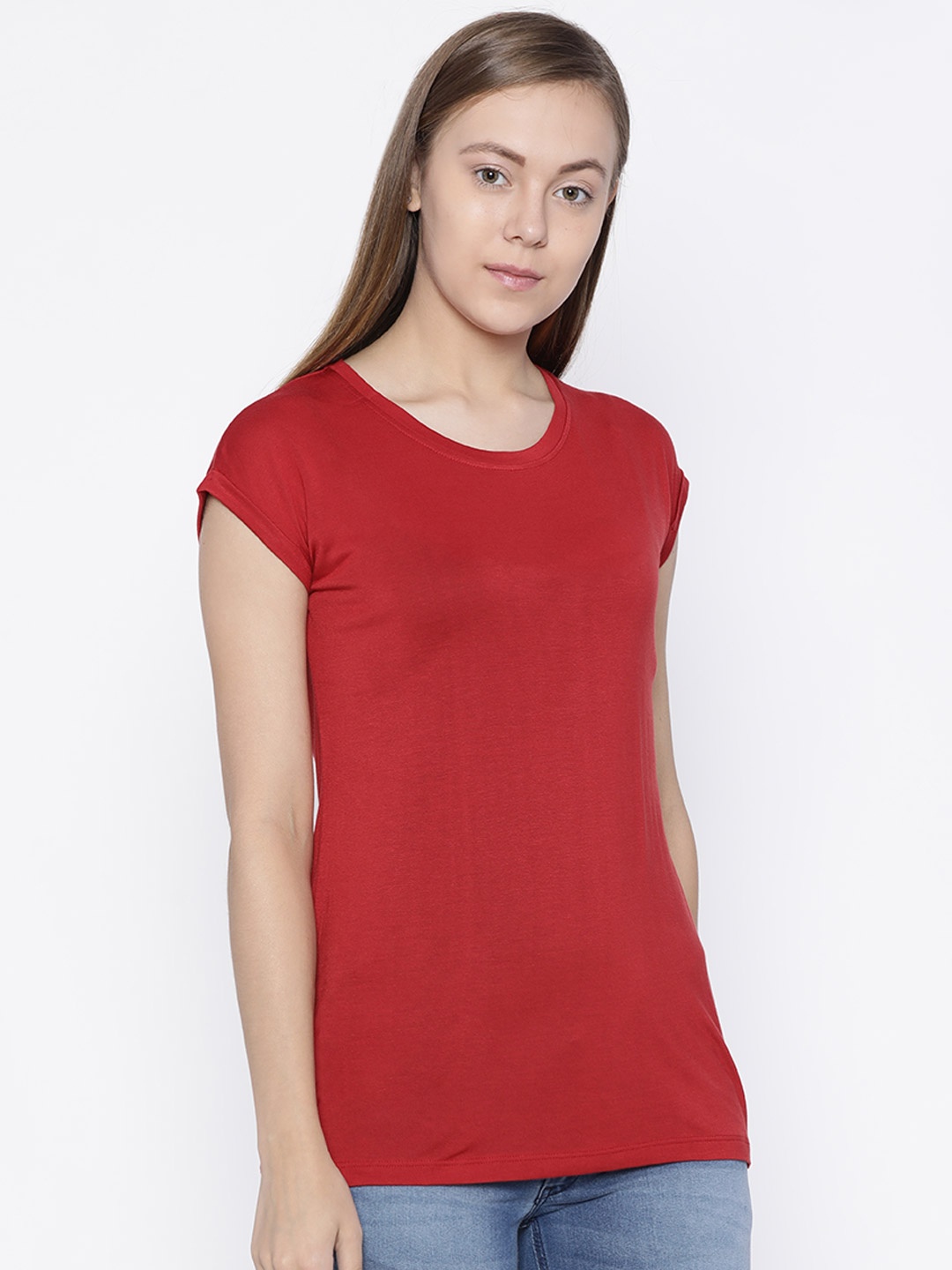

Pepe Jeans Women Red Solid Round Neck T-shirt
