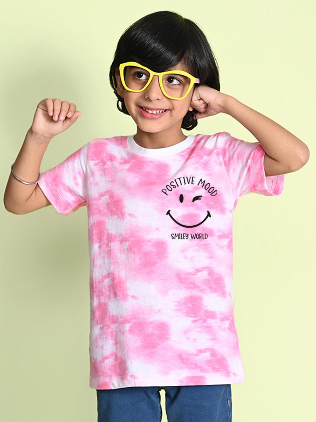 

NUSYL Boys Dyed Round Neck T-shirt, Pink