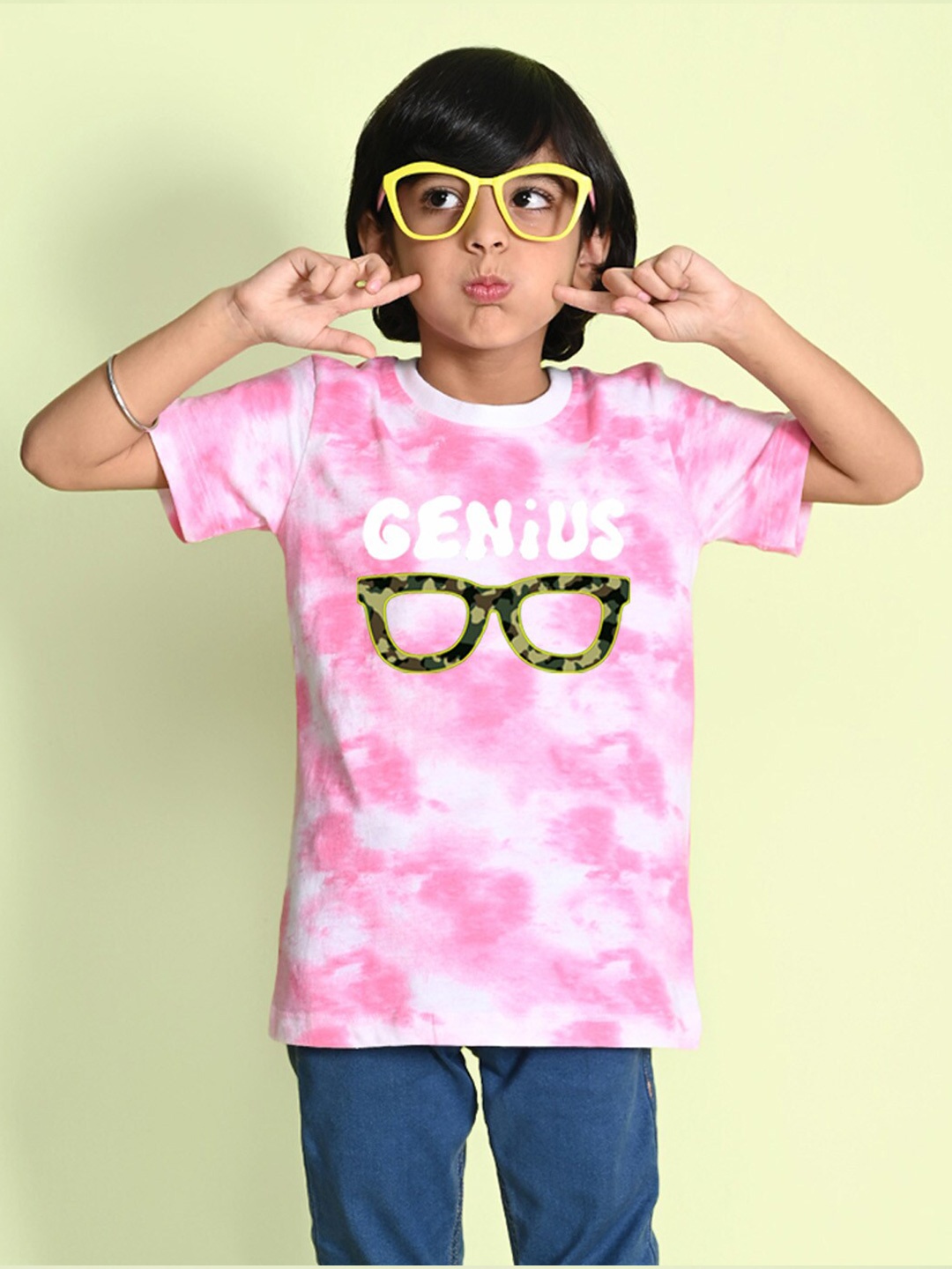 

NUSYL Boys Dyed Round Neck T-shirt, Pink
