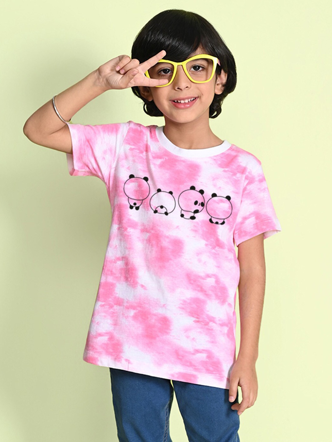 

NUSYL Boys Dyed Round Neck T-shirt, Pink