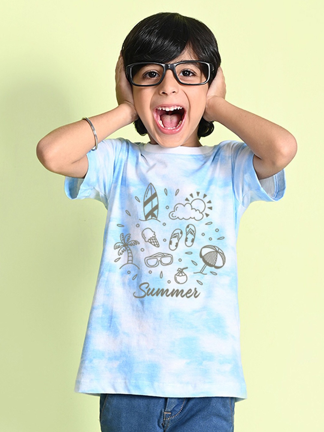 

NUSYL Boys Dyed Round Neck T-shirt, Blue