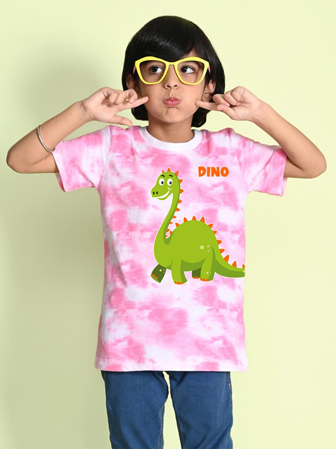 

NUSYL Boys Dyed Round Neck T-shirt, Pink