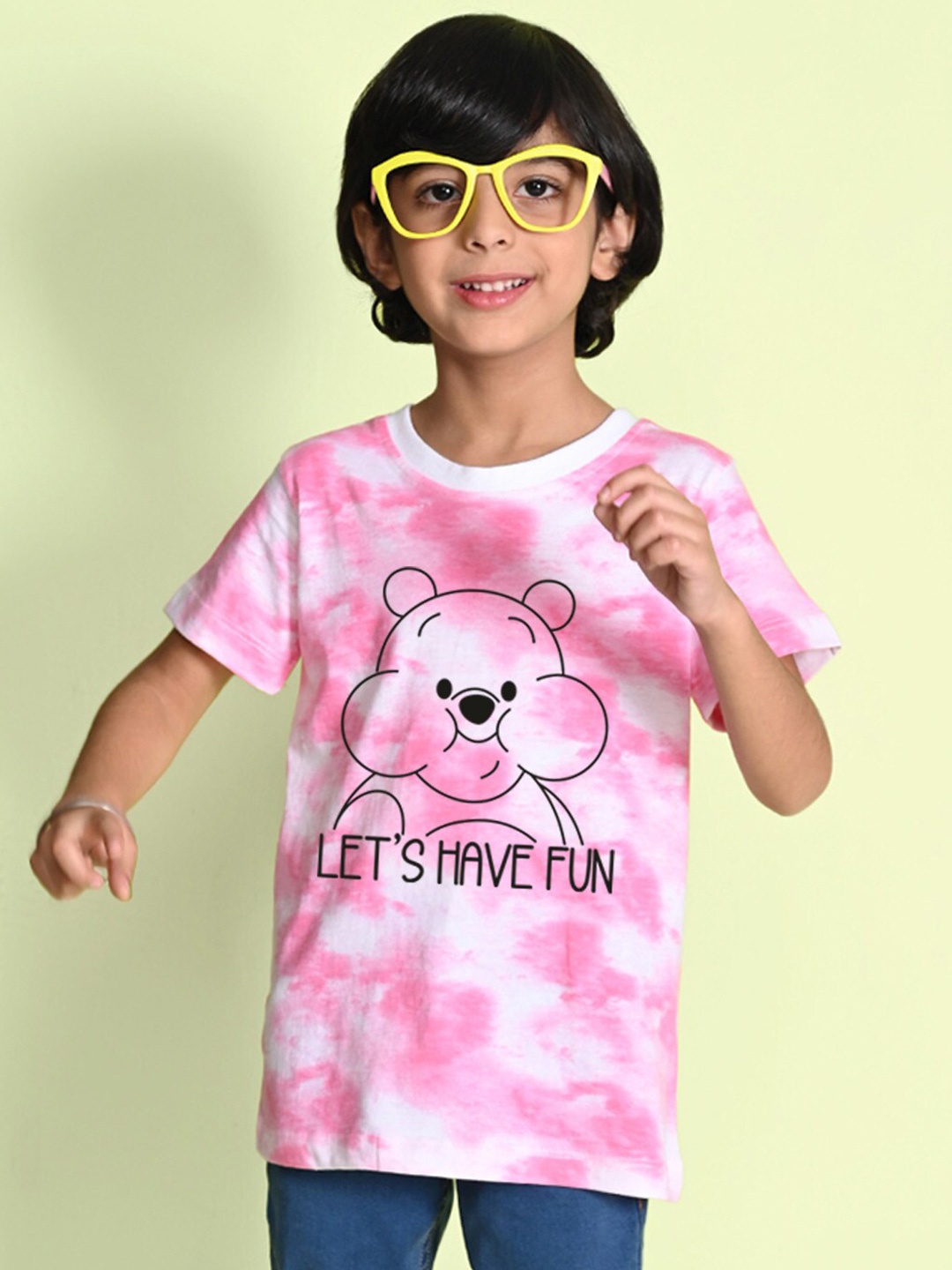 

NUSYL Boys Dyed Round Neck T-shirt, Pink