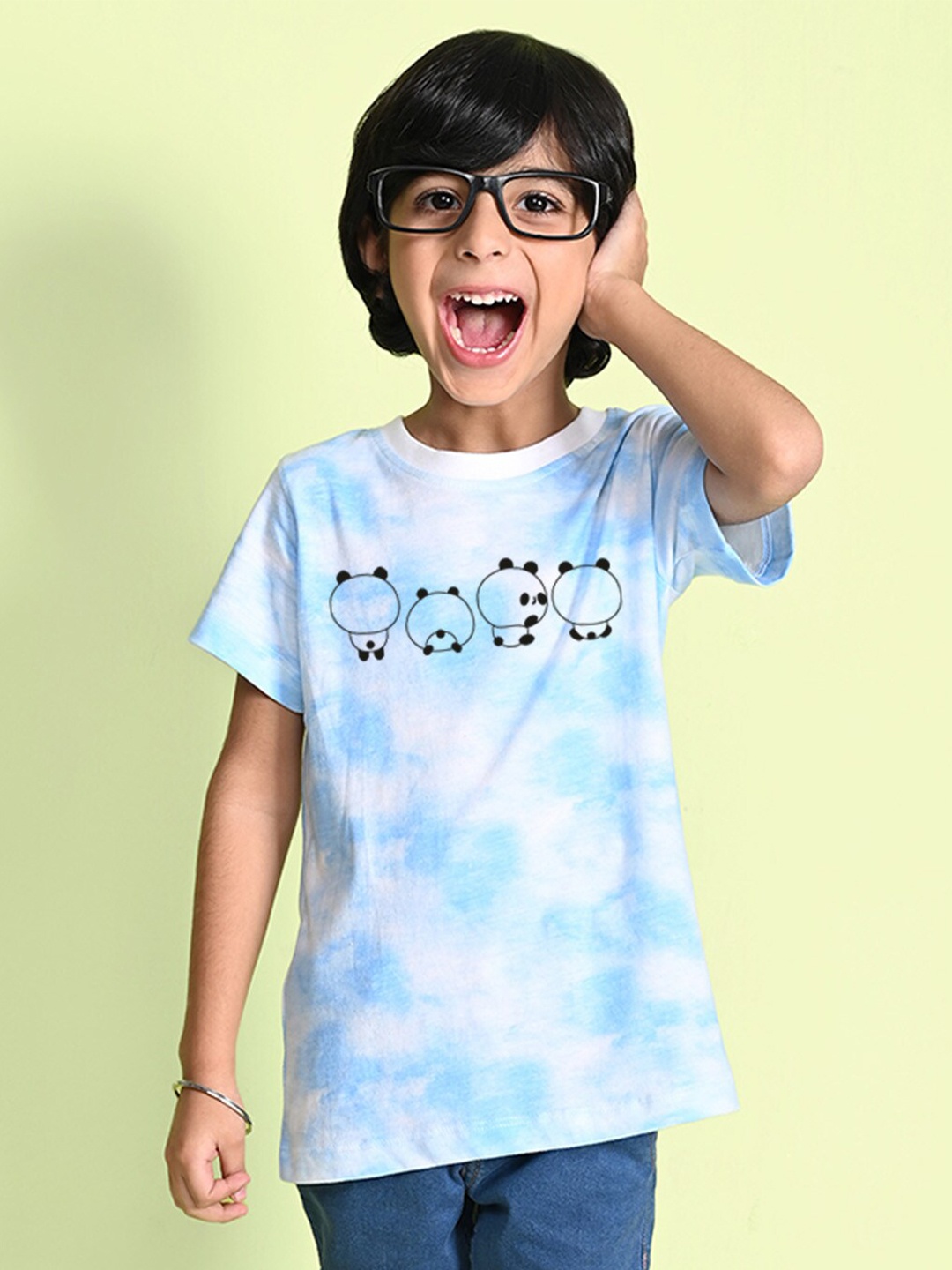 

NUSYL Boys Dyed Round Neck T-shirt, Blue