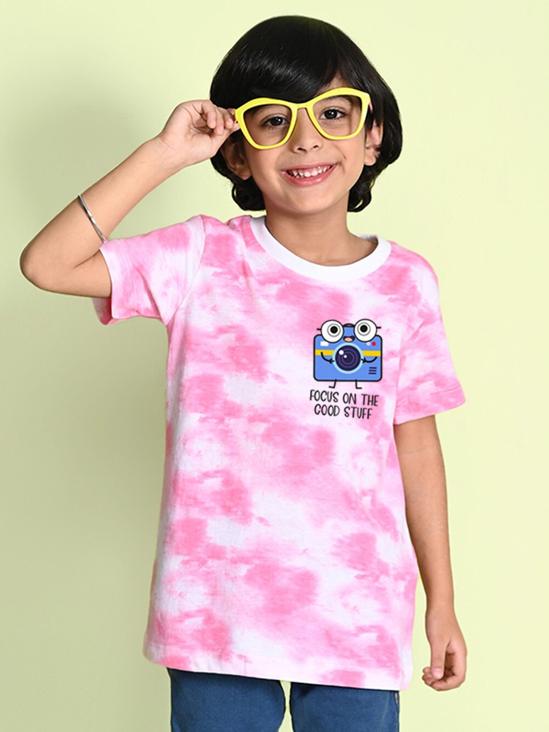

NUSYL Boys Tie and Dye Dyed T-shirt, Pink