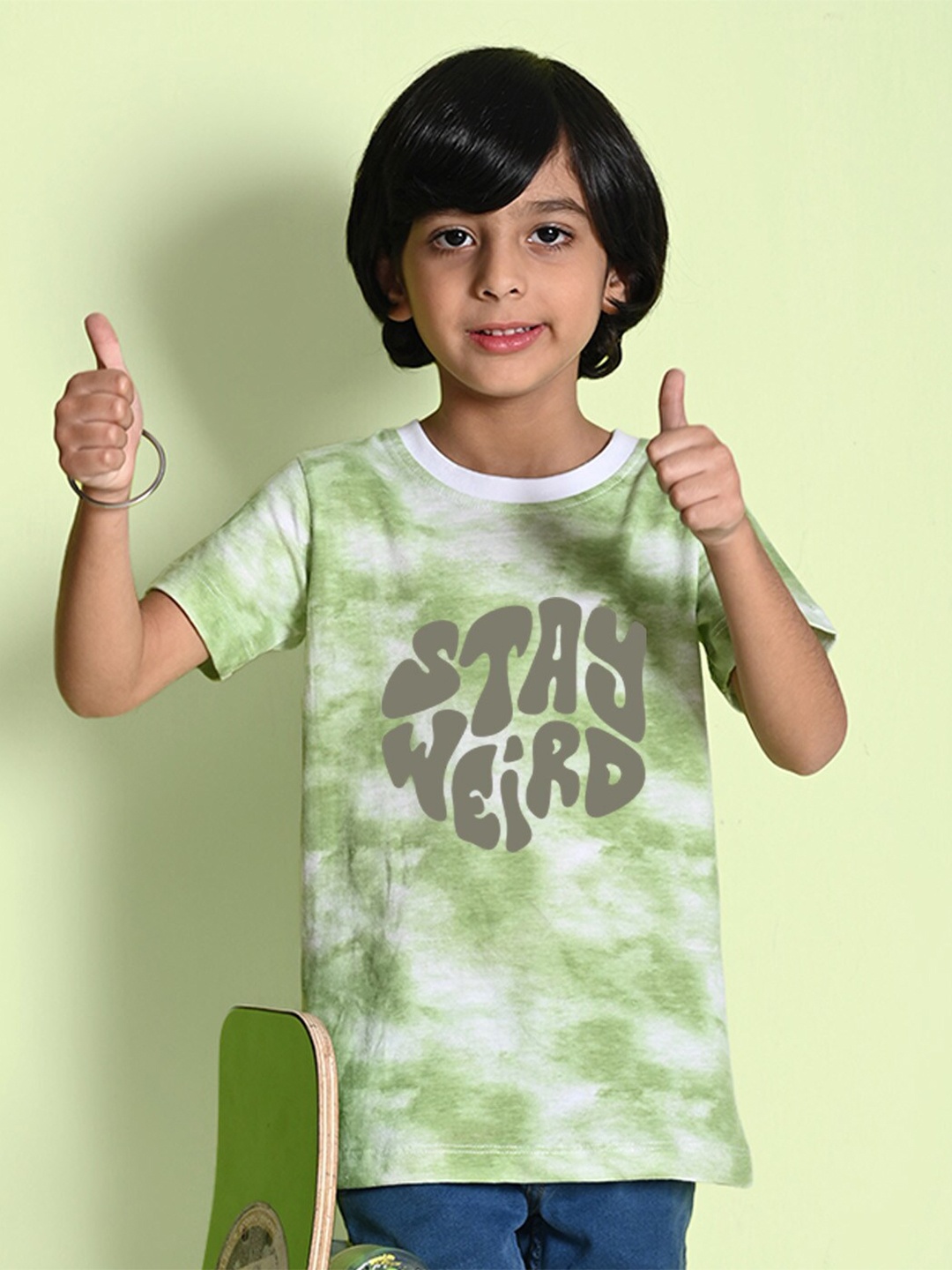

NUSYL Boys Tie and Dye Dyed T-shirt, Green
