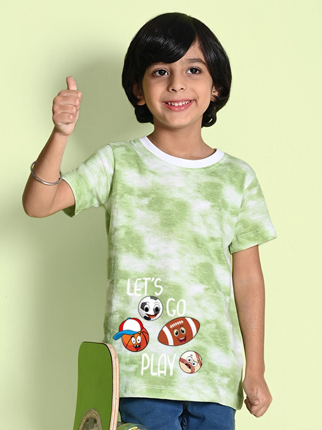 

NUSYL Boys Dyed Round Neck T-shirt, Green