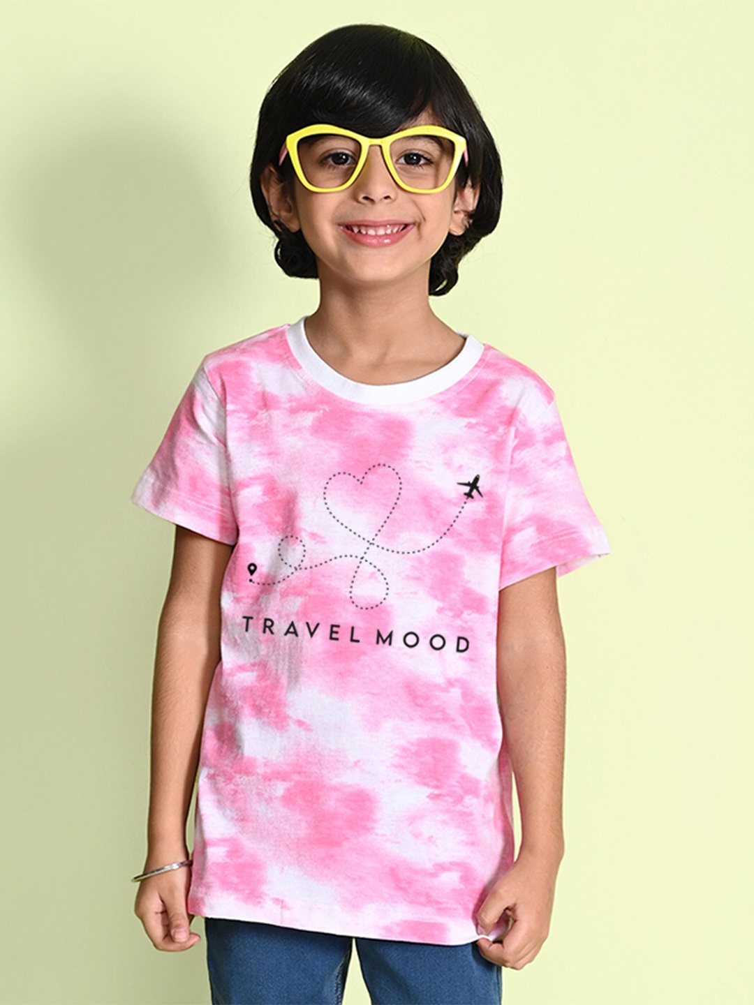 

NUSYL Boys Dyed Round Neck T-shirt, Pink